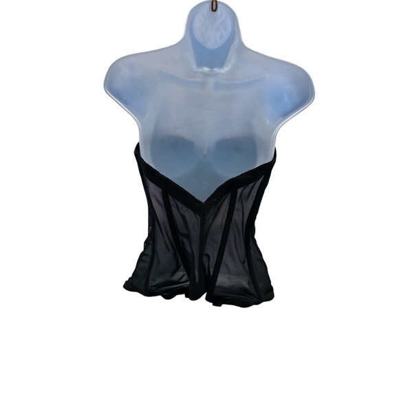 frederick of hollywood Modern Love Corset Black Zipper /hooks Vintage Y2K - Picture 4 of 9